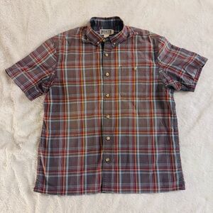 Duluth Trading Co Plaid Button Down Shirt L Relaxed Fit Cotton
